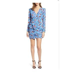 ASTR floral blue long sleeve dress size M